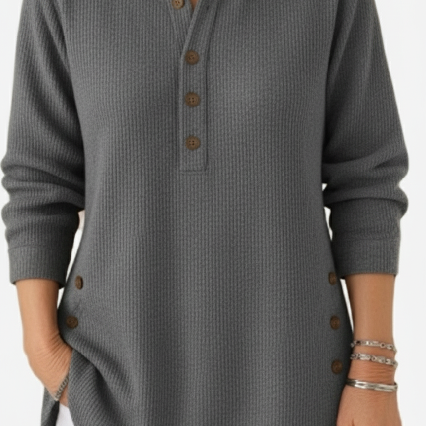 Harperly – Long Sleeve Solid Knit Sweater