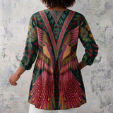 Tessa - Dark Blouse with Butterfly Wing Print