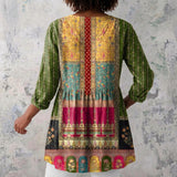 Florence - Blouse with Patchwork Panels and Border