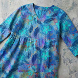Nancy - Blue Blouse with Mandala Medallions