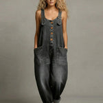 Lejla denim jumpsuit with pockets, relaxed stylish fit