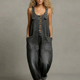 Lejla denim jumpsuit with pockets, relaxed stylish fit