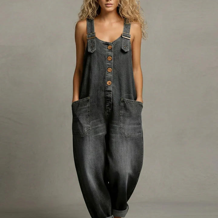 Lejla denim jumpsuit with pockets, relaxed stylish fit