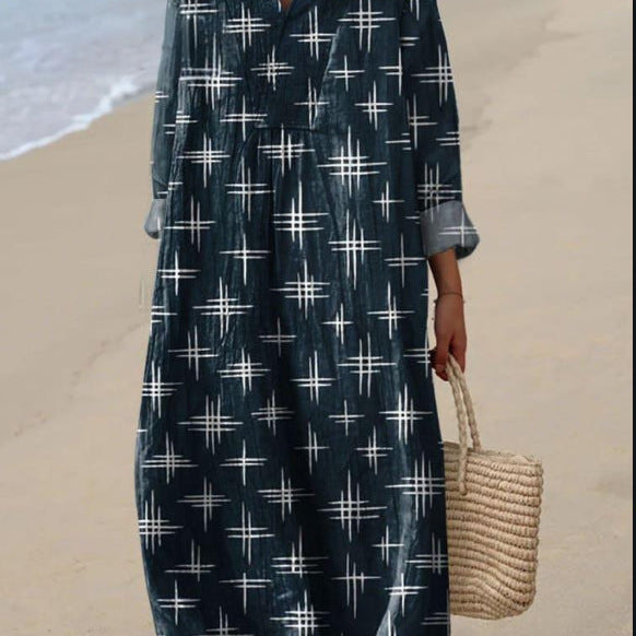 Lorna - Bohemian Dress with Star Print