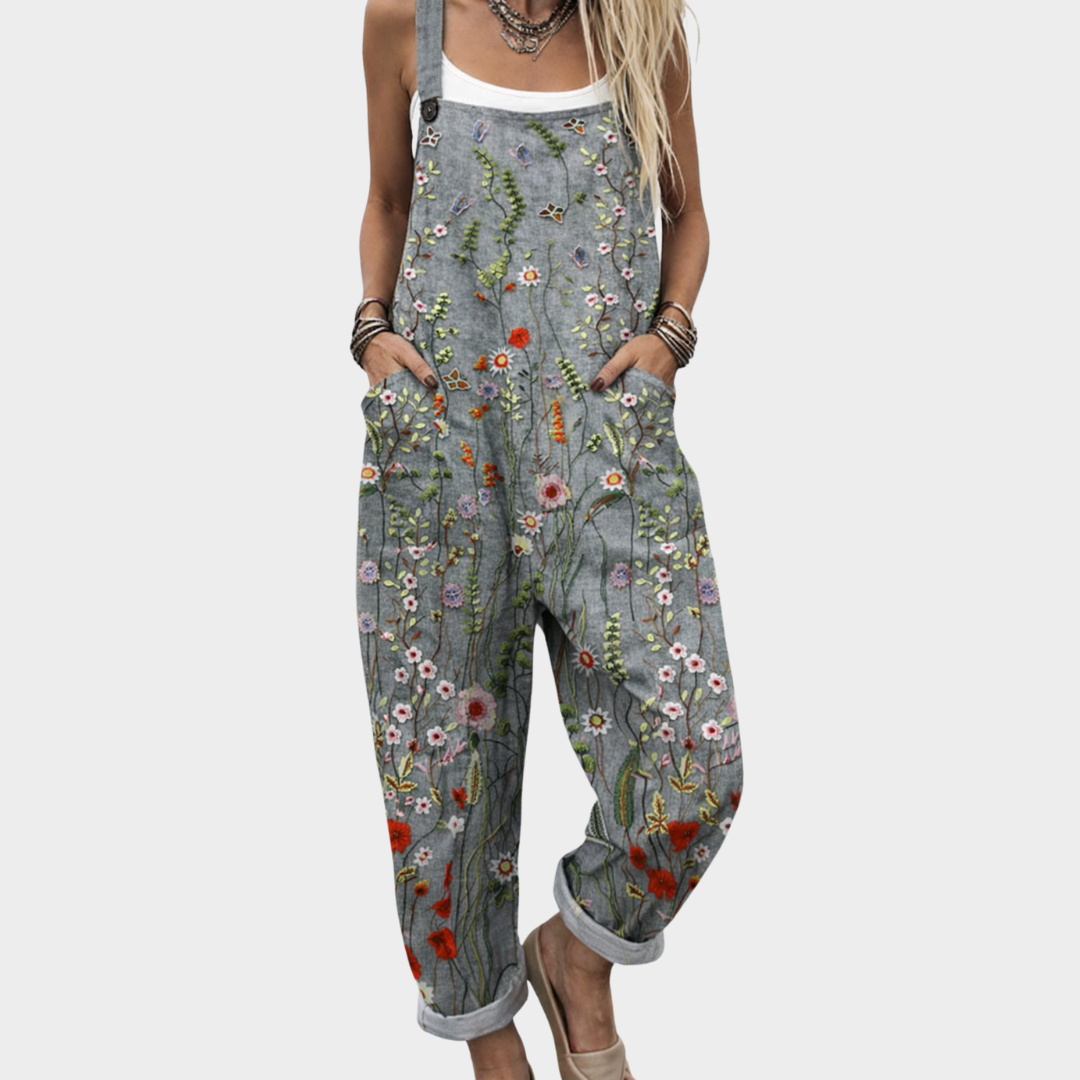 Comfortable printed overalls for women, relaxed fit