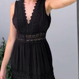 Charlotte - Handcrafted Lace Dress with V-Neckline
