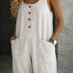 Saylor vintage washed cotton denim overalls for women