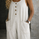 Saylor vintage washed cotton denim overalls for women