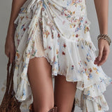 Caitlin - Mini Dress in Viscose with Spaghetti Straps