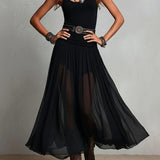 Esme - Black Top and Maxi Tulle Skirt Set