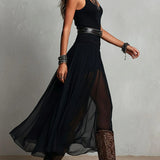 Esme - Black Top and Maxi Tulle Skirt Set