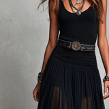 Esme - Black Top and Maxi Tulle Skirt Set