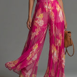 Ruby - Sleeveless Plissé Chiffon Jumpsuit with Zip