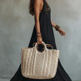 Delilah - Black Maxi Sleeveless Dress with Bohemian Lace