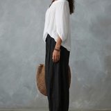 Maeve - White Off-Shoulder Top and Wide Pants Set
