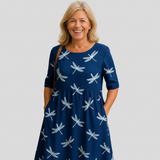 Blanche - Navy Midi Dress