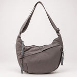 Belinda grey nylon shoulder bag, front view
