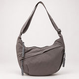 Belinda grey nylon shoulder bag, front view