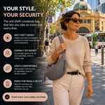 Belinda grey nylon shoulder bag, view 3