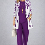 Bridget purple three-piece set, front view