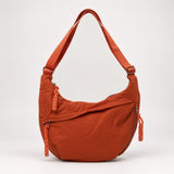 Brooke orange nylon shoulder bag, front view