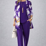 Danielle purple three-piece set, front view