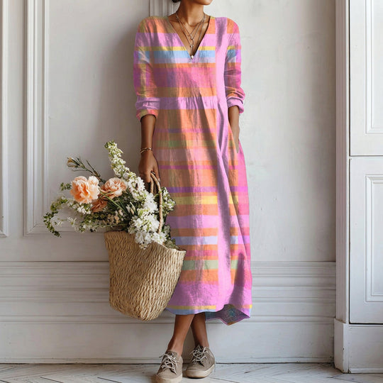 Jorja Pink Rainbow Stripe Maxi Dress | Matilda Melbourne