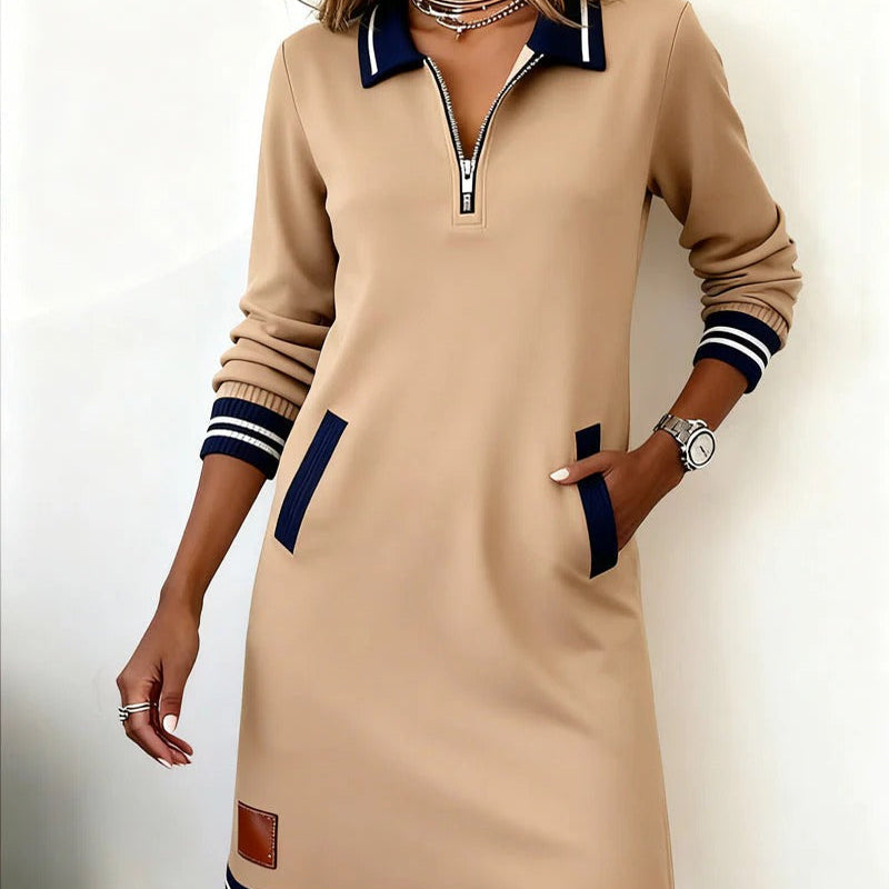 Susan - Chic Long Sleeve Cotton Dress
