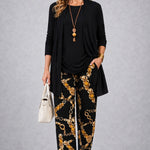 Jacqueline black & gold three-piece set, front view