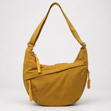 Jodie mustard nylon shoulder bag, front view