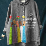 Billie - Women's Blouse with Boho Peace Print