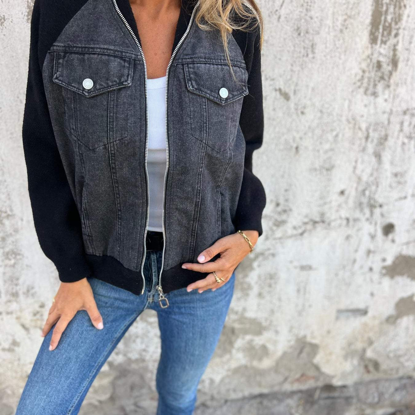 Zoe - Denim Hooded Jacket