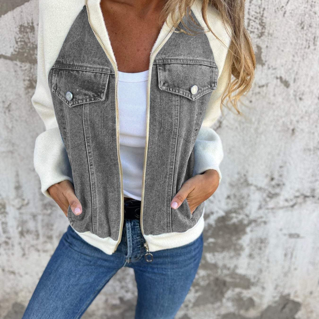 Zoe - Denim Hooded Jacket