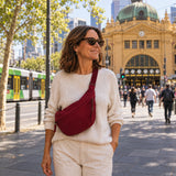 Kirsten burgundy nylon shoulder bag, view 2