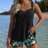 Seraphina striped tankini with two-piece swimsuit bottom