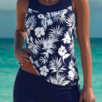 Trudy elegant tankini with matching shorts, tummy control