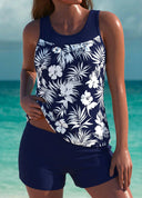 Navy White Flower
