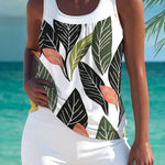 Trudy elegant tankini with matching shorts, tummy control