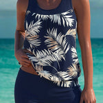 Trudy elegant tankini with matching shorts, tummy control