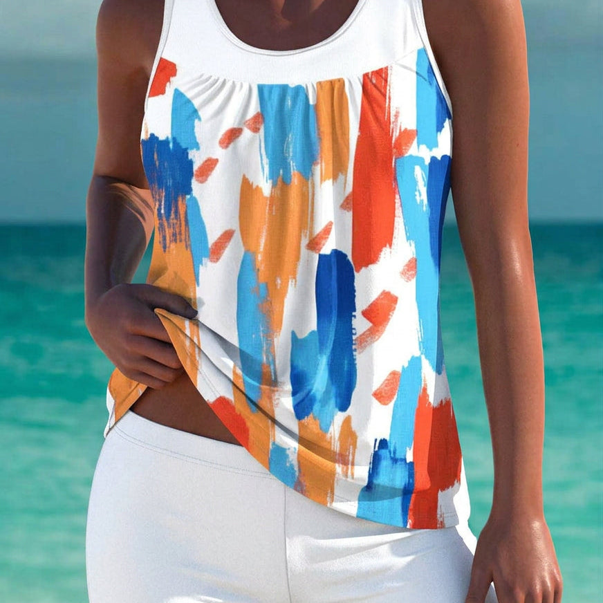 Trudy - Elegant tankini with tummy control effect and matching shorts