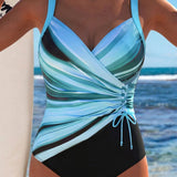 Eleanor elegant swimsuit with colourful print