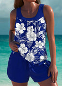 Navy Floral White