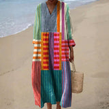 Cynthia - Multicoloured Patchwork Long Dress