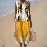 Coral - Comfortable Sleeveless Summer Dress