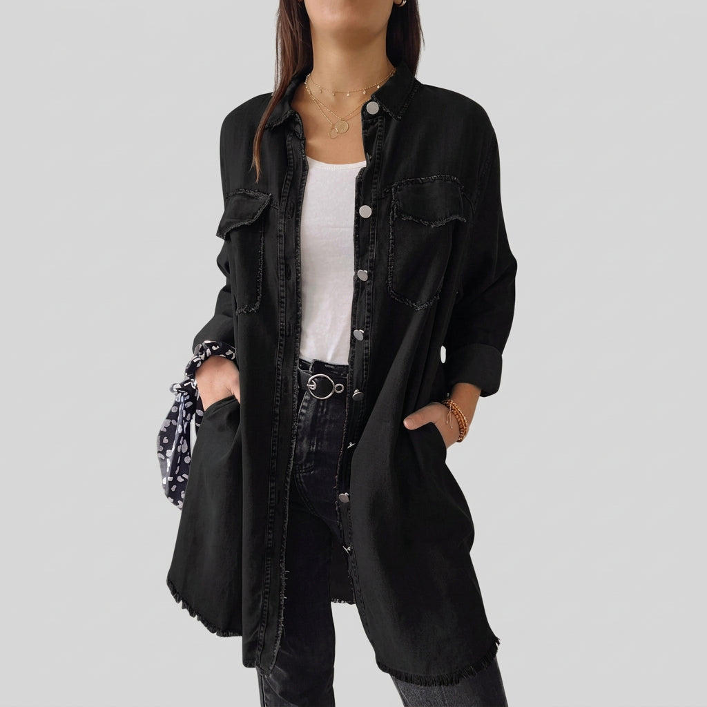 Maeve - Long Sleeve Denim Shirt Dress