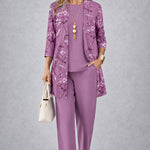 Melinda lilac three-piece set, front view