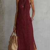 Christine - Sleeveless Lace Detail Midi Dress