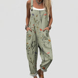 Ashlee - Sage Overalls with Wildflower Print