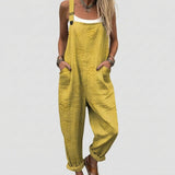 Deanna - Mustard Overalls with Textured Weave