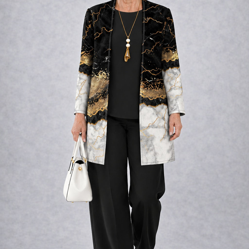 Raelene black & gold three-piece set, front view
